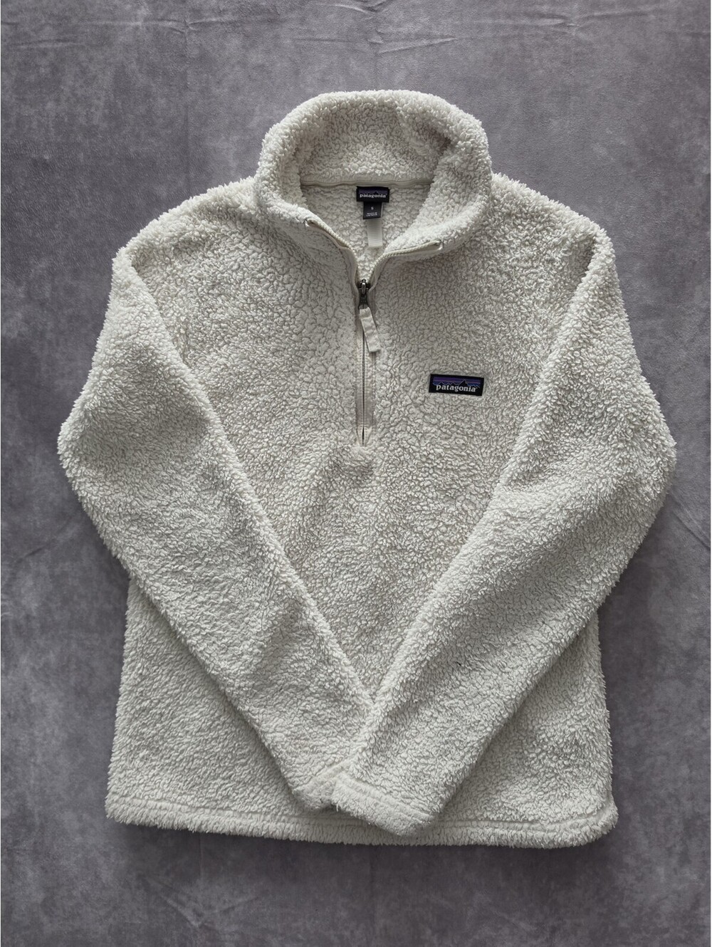 Patagonia Los Gatos 1/4 Zip Sherpa Fleece Pullover Women's Small Ivory Cozy
